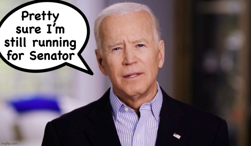 Joe Biden 2020 | Pretty sure I’m still running for Senator | image tagged in joe biden 2020 | made w/ Imgflip meme maker