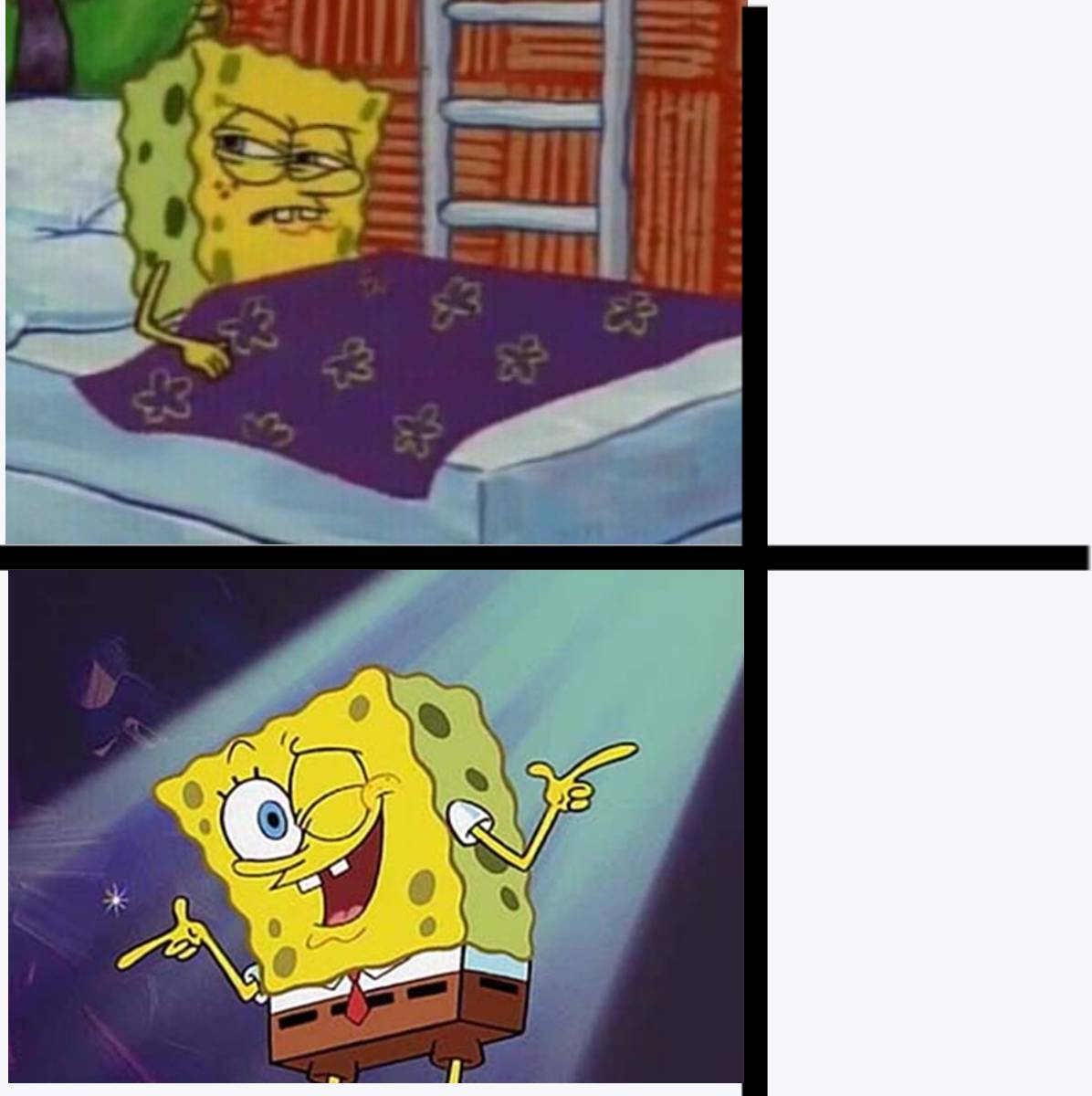 Spongebob yes no Blank Meme Template