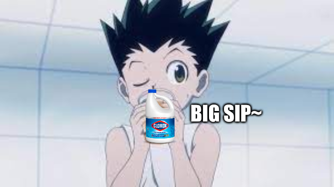 High Quality gon drinks bleach Blank Meme Template