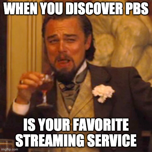 Leo loves PBS | WHEN YOU DISCOVER PBS; IS YOUR FAVORITE STREAMING SERVICE | image tagged in memes,laughing leo | made w/ Imgflip meme maker