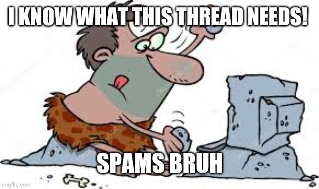 Bruh | I KNOW WHAT THIS THREAD NEEDS! SPAMS BRUH | image tagged in bruh | made w/ Imgflip meme maker