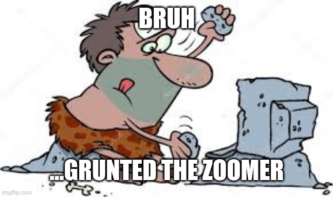 Bruh | BRUH; ...GRUNTED THE ZOOMER | image tagged in bruh | made w/ Imgflip meme maker