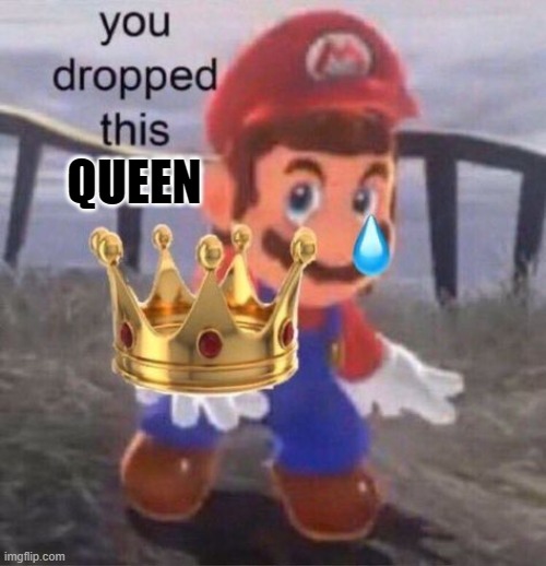 Mario you dropped this king | QUEEN | image tagged in mario you dropped this king | made w/ Imgflip meme maker