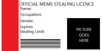2021 Meme Stealing Licence (Edited) Blank Meme Template