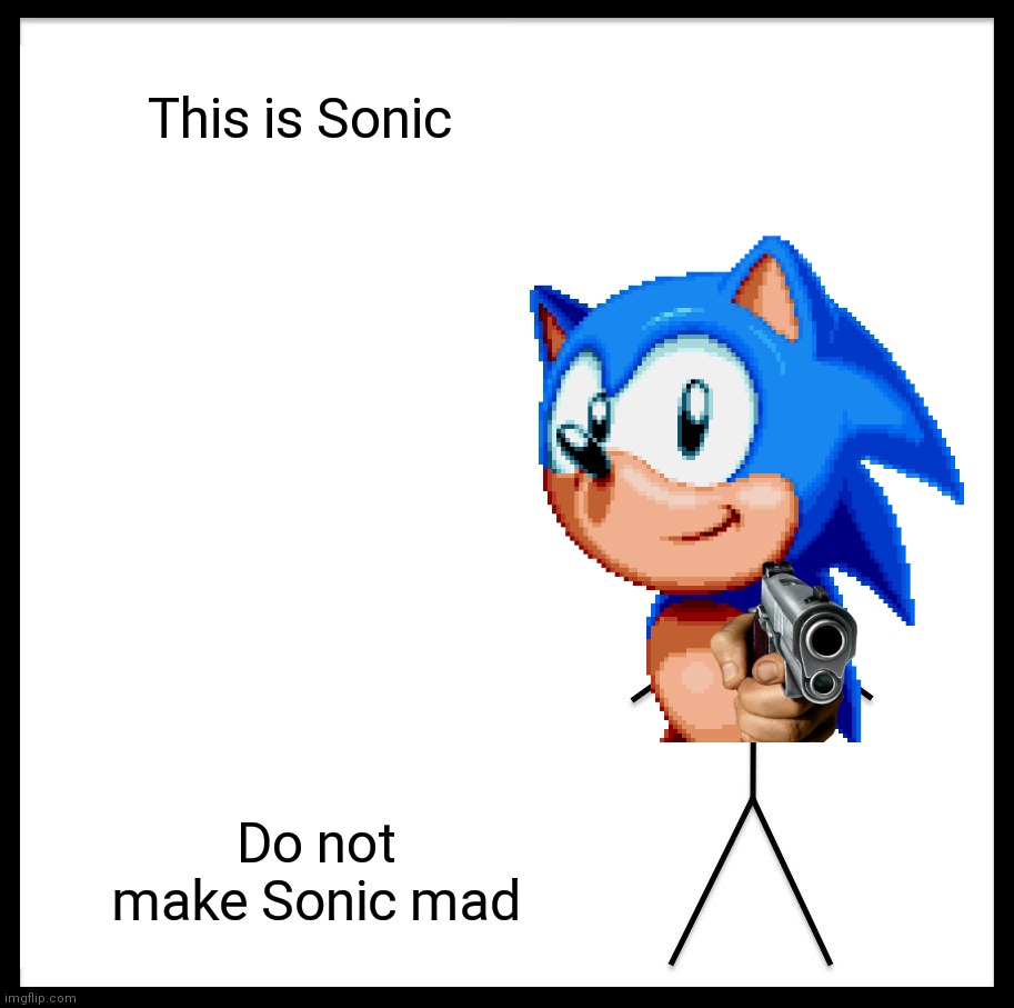 Sonic | This is Sonic; Do not make Sonic mad | image tagged in memes,be like bill | made w/ Imgflip meme maker