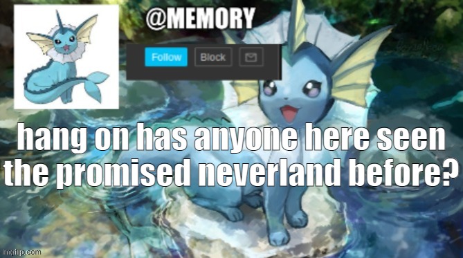 Memory announcement | hang on has anyone here seen the promised neverland before? | image tagged in memory announcement | made w/ Imgflip meme maker