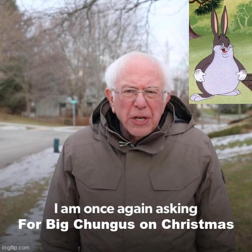 Bernie Wants Big Chungus | For Big Chungus on Christmas | image tagged in memes,bernie i am once again asking for your support | made w/ Imgflip meme maker