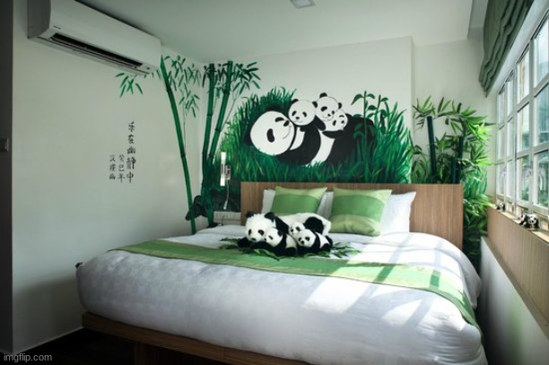 NoobPanda's panda themed hotel room | made w/ Imgflip meme maker