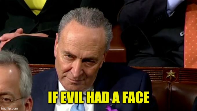 Satan's Son | IF EVIL HAD A FACE | image tagged in schumer possessed | made w/ Imgflip meme maker
