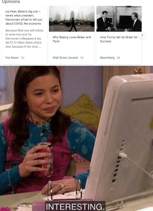 These 3 things are very peculiar | image tagged in icarly interesting,biden | made w/ Imgflip meme maker