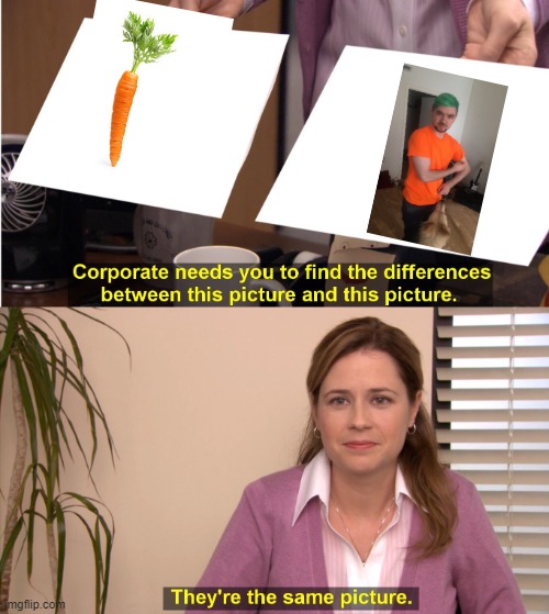 They're The Same Picture Meme | image tagged in memes,they're the same picture,jacksepticeye,jacksepticeyememes,carrots | made w/ Imgflip meme maker