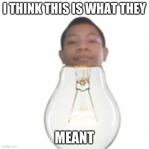 Lightbulb man | I THINK THIS IS WHAT THEY MEANT | image tagged in lightbulb man | made w/ Imgflip meme maker