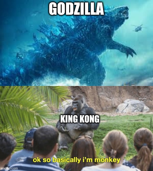Godzilla vs King Kong | GODZILLA; KING KONG | image tagged in memes,godzilla vs kong | made w/ Imgflip meme maker