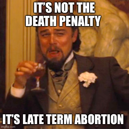 Laughing Leo Meme | IT’S NOT THE DEATH PENALTY IT’S LATE TERM ABORTION | image tagged in memes,laughing leo | made w/ Imgflip meme maker