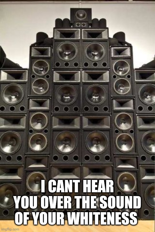 Democrats: | I CANT HEAR YOU OVER THE SOUND OF YOUR WHITENESS | image tagged in all the speakers | made w/ Imgflip meme maker