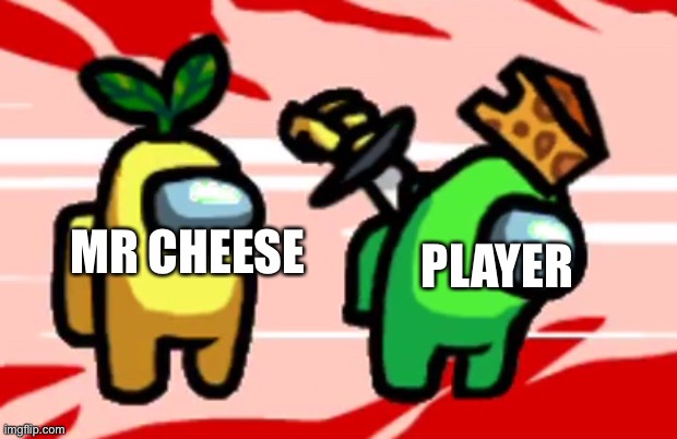 Among Us Stab | PLAYER; MR CHEESE | image tagged in among us stab | made w/ Imgflip meme maker