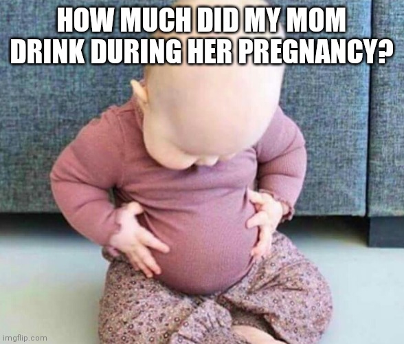 Baby beer belly |  HOW MUCH DID MY MOM DRINK DURING HER PREGNANCY? | image tagged in fat baby | made w/ Imgflip meme maker