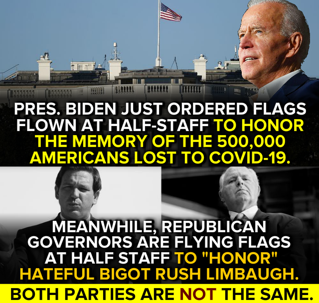 High Quality Biden half-staff Rush Limbaugh Blank Meme Template