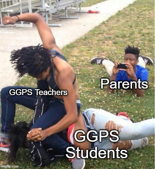 Guy recording a fight | GGPS Teachers; Parents; GGPS Students | image tagged in guy recording a fight | made w/ Imgflip meme maker