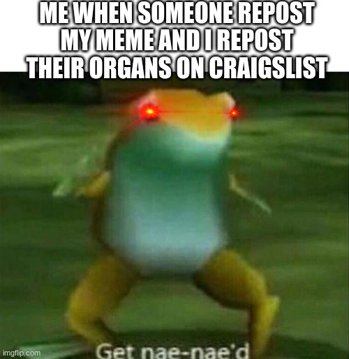 Get nae-nae'd | ME WHEN SOMEONE REPOST MY MEME AND I REPOST THEIR ORGANS ON CRAIGSLIST | image tagged in get nae-nae'd,haha,memes,funny,fun,lol | made w/ Imgflip meme maker