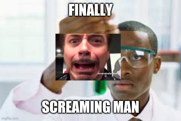 FINALLY | FINALLY; SCREAMING MAN | image tagged in finally | made w/ Imgflip meme maker