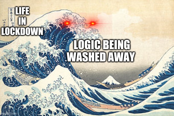 logic | LIFE IN LOCKDOWN; LOGIC BEING WASHED AWAY | image tagged in eyes | made w/ Imgflip meme maker