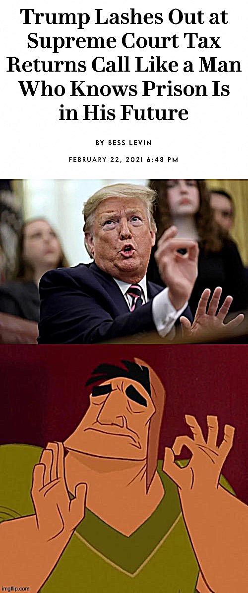 [Pacha reacts both to Trump’s hand gesture, and the perfection of the headline] | made w/ Imgflip meme maker