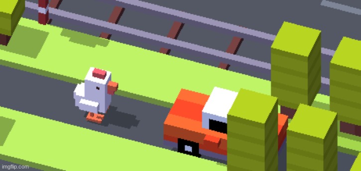 crossy road suicide | image tagged in crossy road suicide | made w/ Imgflip meme maker