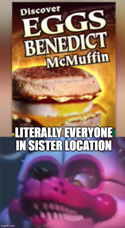 LITERALLY EVERYONE IN SISTER LOCATION | image tagged in fnaf,failed,mcdonalds | made w/ Imgflip meme maker