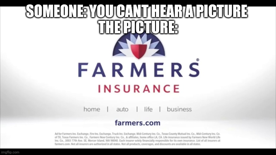 SOMEONE: YOU CANT HEAR A PICTURE 
THE PICTURE: | made w/ Imgflip meme maker
