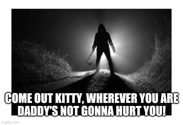 Where are they! | COME OUT KITTY, WHEREVER YOU ARE
DADDY'S NOT GONNA HURT YOU! | image tagged in where are they | made w/ Imgflip meme maker
