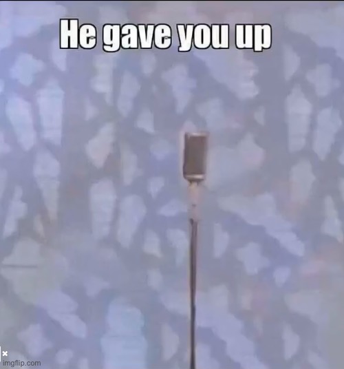 He gave us up | image tagged in rick roll,rick | made w/ Imgflip meme maker