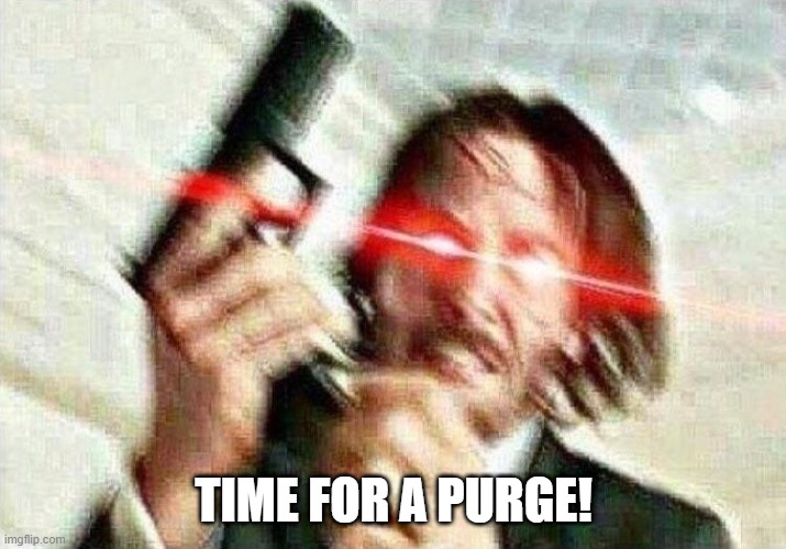 John Wick | TIME FOR A PURGE! | image tagged in john wick | made w/ Imgflip meme maker