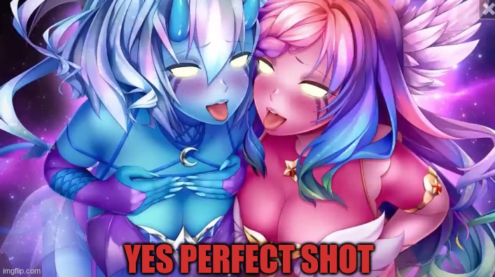 Victory! Humanity is safe!!! Now these girls are mine! | YES PERFECT SHOT | image tagged in anime | made w/ Imgflip meme maker