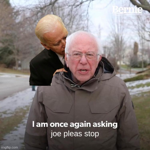 this is not politcal but funny | joe pleas stop | image tagged in memes,bernie i am once again asking for your support | made w/ Imgflip meme maker