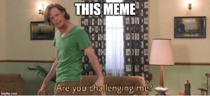 are you challenging me | THIS MEME | image tagged in are you challenging me | made w/ Imgflip meme maker