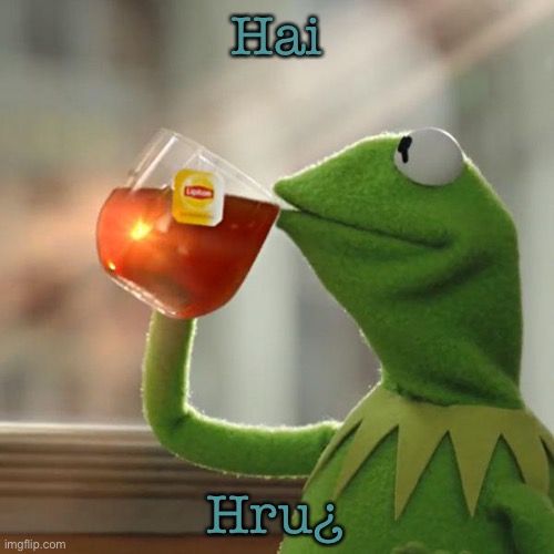 But That's None Of My Business | Hai; Hru¿ | image tagged in memes,but that's none of my business,kermit the frog | made w/ Imgflip meme maker
