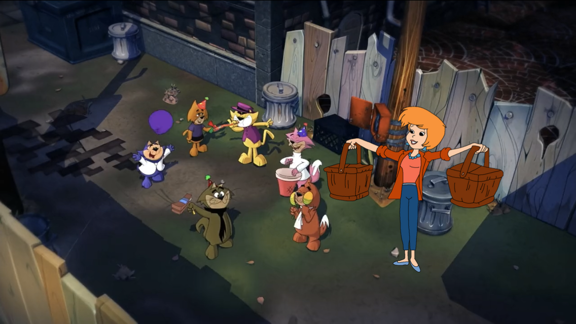 High Quality Top Cat and the gang having party with Amy Vandergelt Blank Meme Template