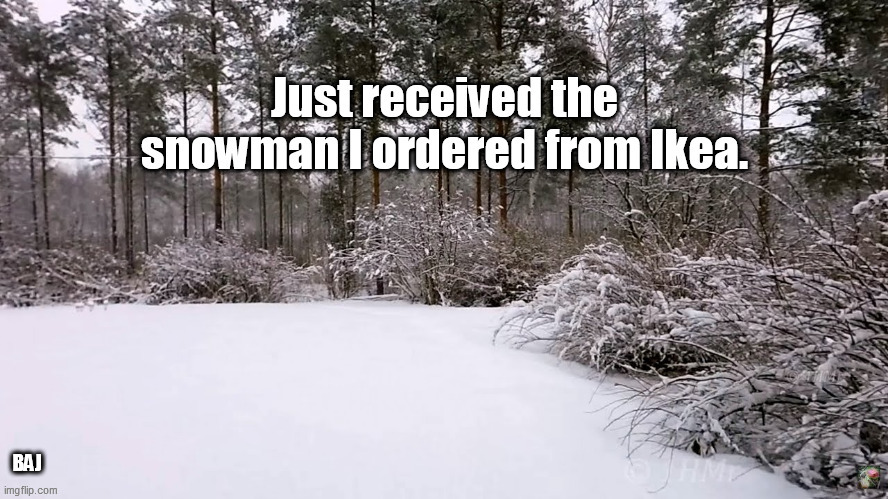 Ikea snowman | BAJ | image tagged in ikea,snowman | made w/ Imgflip meme maker