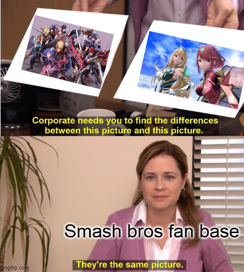 Every time a new sword fighter joins Smash | Smash bros fan base | image tagged in memes,they're the same picture,super smash bros ultimate,pyra,super smash bros,sword fighters | made w/ Imgflip meme maker