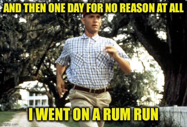 AND THEN ONE DAY FOR NO REASON AT ALL I WENT ON A RUM RUN | made w/ Imgflip meme maker