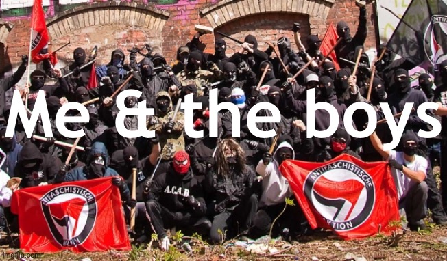 yeeeeeeeaaaaaah if these guys really were at the Capitol Hill riot, y’all would have known | Me & the boys | image tagged in antifa | made w/ Imgflip meme maker