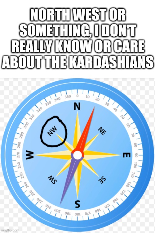 Title needed |  NORTH WEST OR SOMETHING, I DON'T REALLY KNOW OR CARE ABOUT THE KARDASHIANS | image tagged in blank white template,north,west,kardashians,idk,idc | made w/ Imgflip meme maker