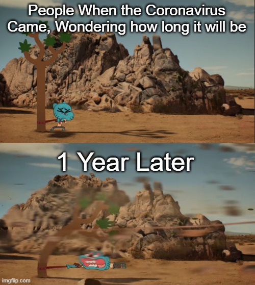 Time Flies | People When the Coronavirus Came, Wondering how long it will be; 1 Year Later | image tagged in meme | made w/ Imgflip meme maker
