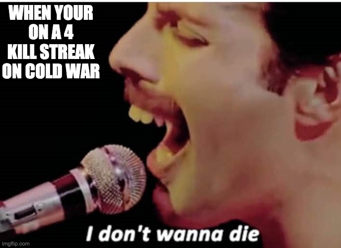 I Don't Wanna Die | WHEN YOUR ON A 4 KILL STREAK ON COLD WAR | image tagged in i don't wanna die | made w/ Imgflip meme maker
