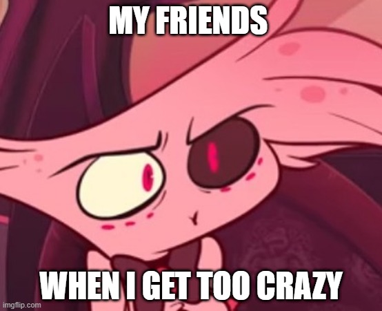 It just be like dat | MY FRIENDS; WHEN I GET TOO CRAZY | image tagged in what | made w/ Imgflip meme maker