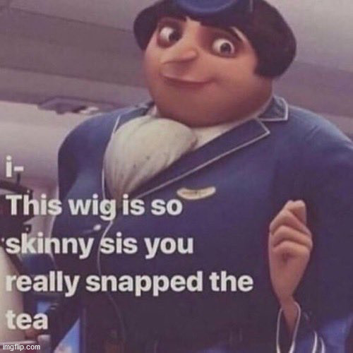 I- this wig is so skinny sis you really snapped the tea | made w/ Imgflip meme maker