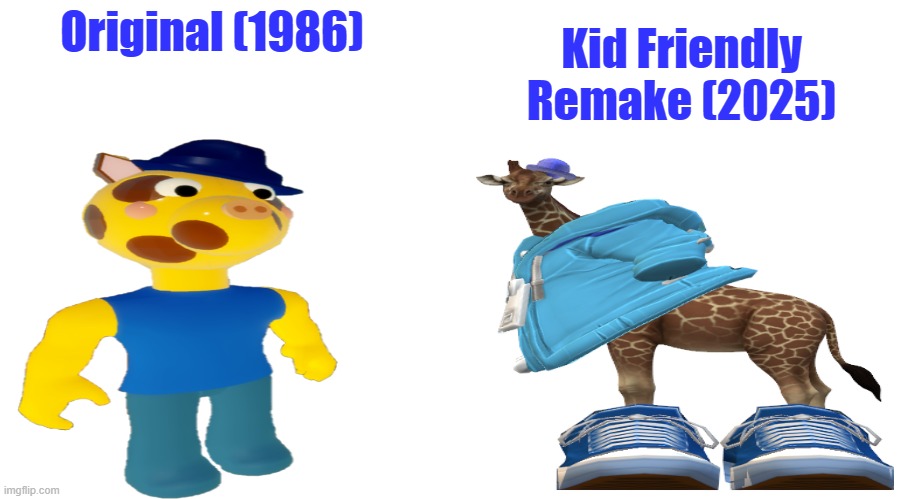 Original vs Remake 2 | Kid Friendly Remake (2025); Original (1986) | image tagged in funny,memes | made w/ Imgflip meme maker