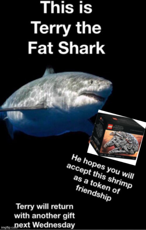 Terry is here | image tagged in shark,lego | made w/ Imgflip meme maker