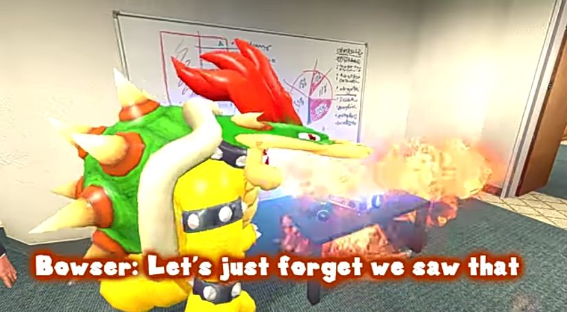 Smg4 Bowser let's just forget we saw that Blank Meme Template